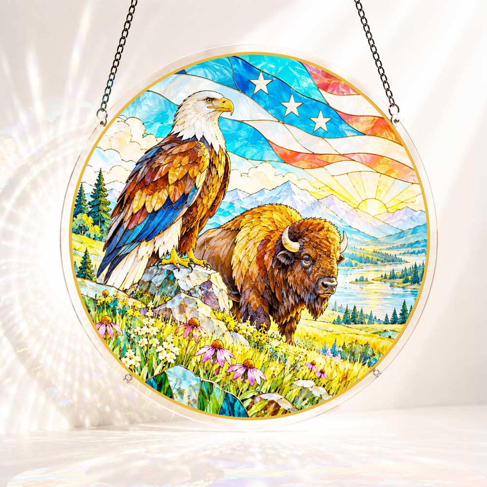 Acrylic Jigsaw Puzzle S - (7 inch) Acrylic Jigsaw Puzzle Suncatcher - Guardians of Freedom