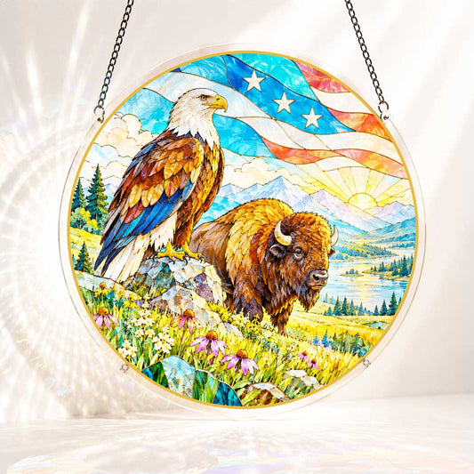Acrylic Jigsaw Puzzle S - (7 inch) Acrylic Jigsaw Puzzle Suncatcher - Guardians of Freedom