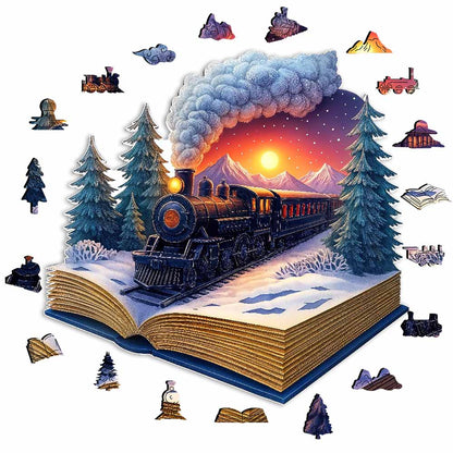 Animal Jigsaw Puzzle > Wooden Jigsaw Puzzle > Jigsaw Puzzle A5 The Winter Train - Jigsaw Puzzle