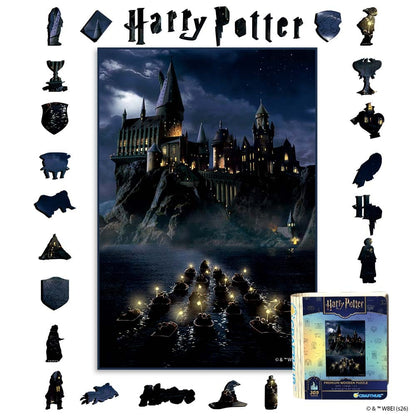 Wooden Jigsaw Puzzles A4 + Wooden Gift Box Journey to Hogwarts – Wooden Jigsaw Puzzle
