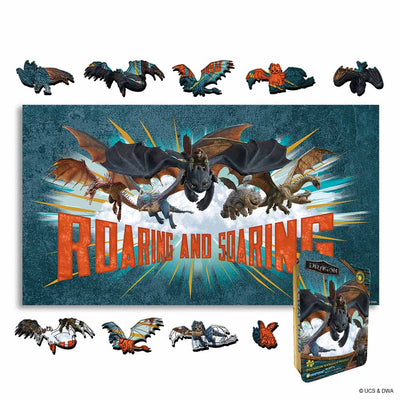 Animal Jigsaw Puzzle > Wooden Jigsaw Puzzle > Jigsaw Puzzle A4 + Wooden Gift Box Roaring And Soaring - Wooden Jigsaw Puzzle