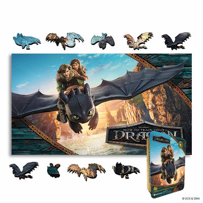 Animal Jigsaw Puzzle > Wooden Jigsaw Puzzle > Jigsaw Puzzle A4 + Wooden Gift Box How to Train Your Dragon - Wooden Jigsaw Puzzle