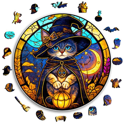 Wooden Jigsaw Puzzles Midnight Cat - Jigsaw Puzzle