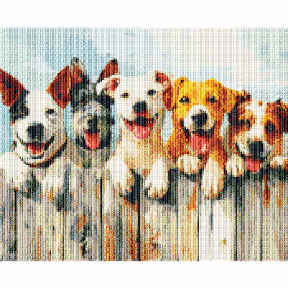 Diamond Painting Kits 15.7" x 19.6" (40 x 50cm) Happy Dogs - Diamond Painting Kit