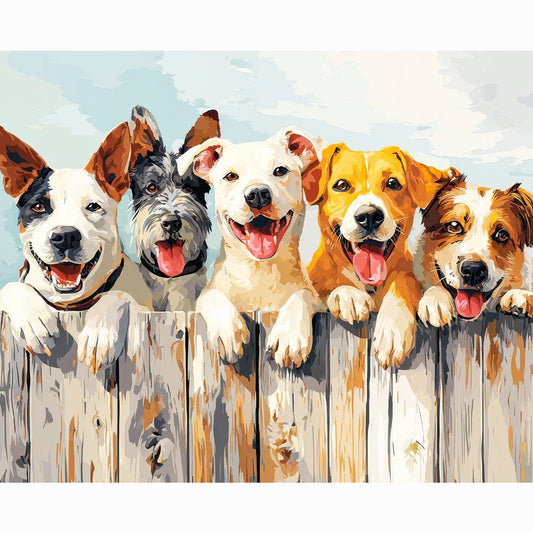 Diamond Painting Kits 15.7" x 19.6" (40 x 50cm) Happy Dogs - Diamond Painting Kit