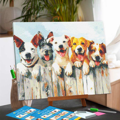 Diamond Painting Kits 15.7" x 19.6" (40 x 50cm) Happy Dogs - Diamond Painting Kit