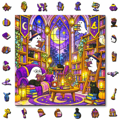 Wooden Jigsaw Puzzles A5 Haunted Library - Jigsaw Puzzle