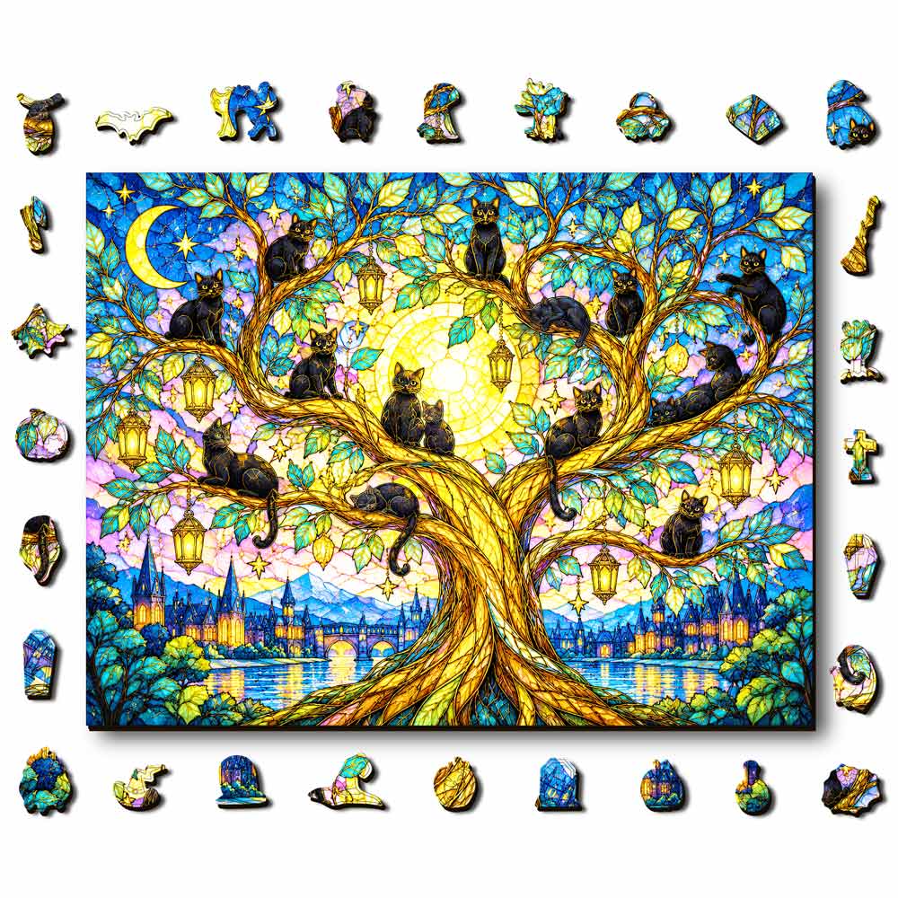 Wooden Jigsaw Puzzles A5 Haunted Tree - Jigsaw Puzzle