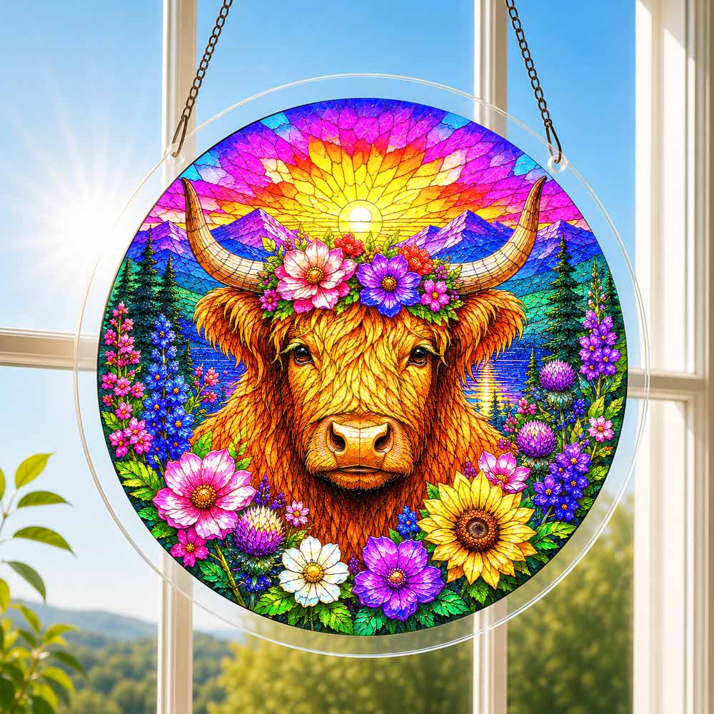 Acrylic Jigsaw Puzzle Acrylic Jigsaw Puzzle Suncatcher - Highland Cow
