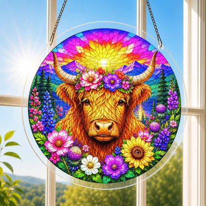 Acrylic Jigsaw Puzzle Acrylic Jigsaw Puzzle Suncatcher - Highland Cow