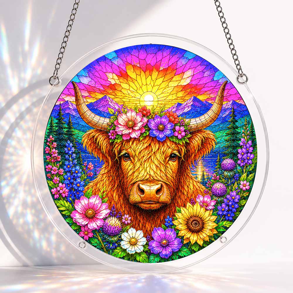 Acrylic Jigsaw Puzzle Acrylic Jigsaw Puzzle Suncatcher - Highland Cow