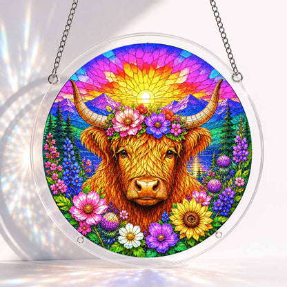 Acrylic Jigsaw Puzzle Acrylic Jigsaw Puzzle Suncatcher - Highland Cow
