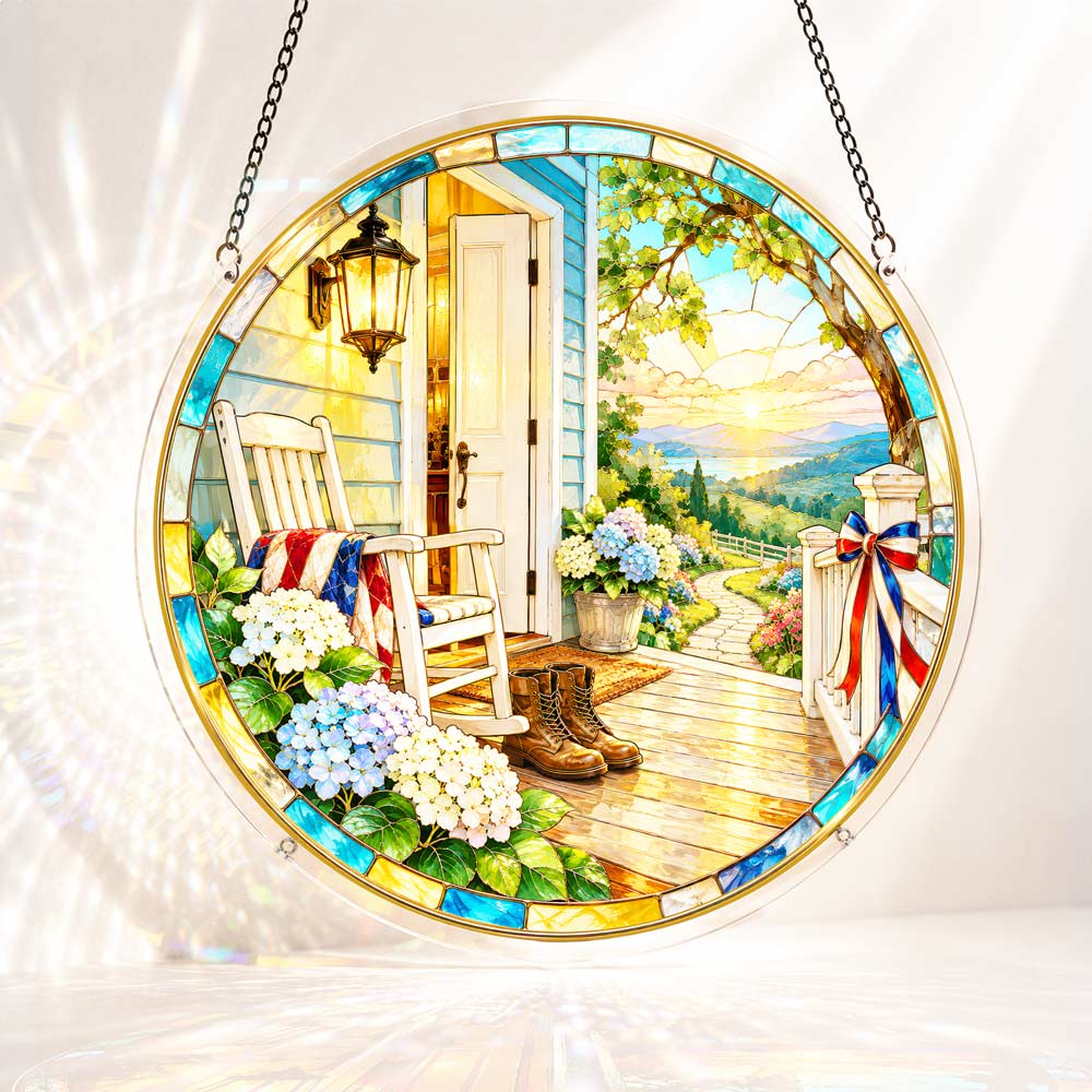 Acrylic Jigsaw Puzzle S - (7 inch) Acrylic Jigsaw Puzzle Suncatcher - Homefront Porch