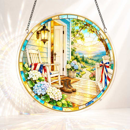 Acrylic Jigsaw Puzzle S - (7 inch) Acrylic Jigsaw Puzzle Suncatcher - Homefront Porch