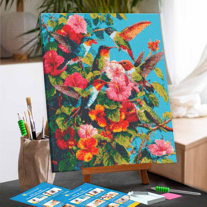 Diamond Painting Kits 15.7" x 19.6" (40 x 50cm) Hummingbird Garden - Diamond Painting Kit