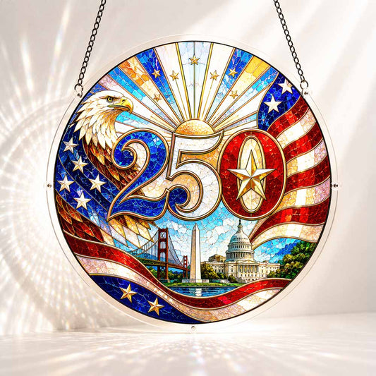Acrylic Jigsaw Puzzle S - (7 inch) Acrylic Jigsaw Puzzle Suncatcher - Independence Pride