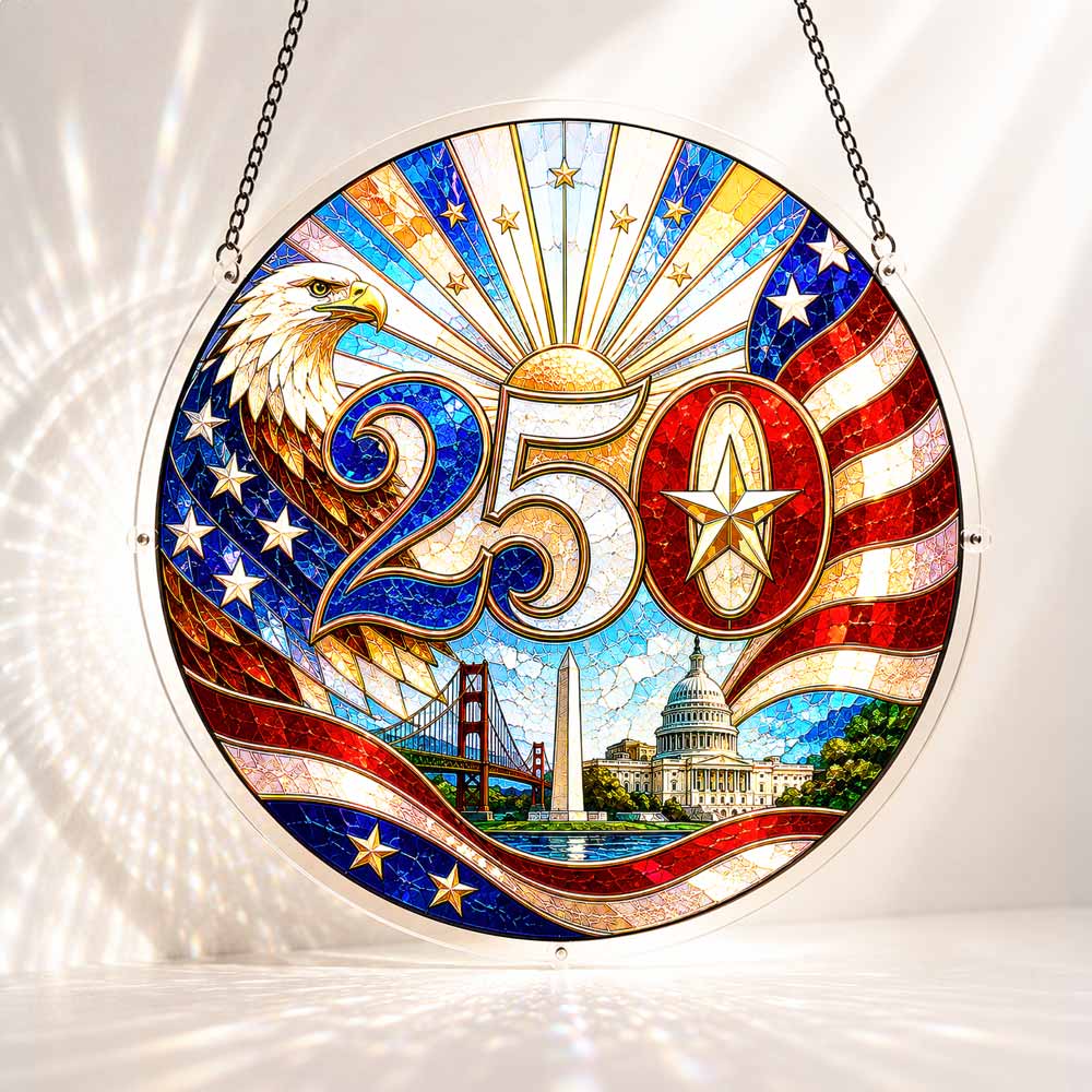 Acrylic Jigsaw Puzzle S - (7 inch) Acrylic Jigsaw Puzzle Suncatcher - Independence Pride