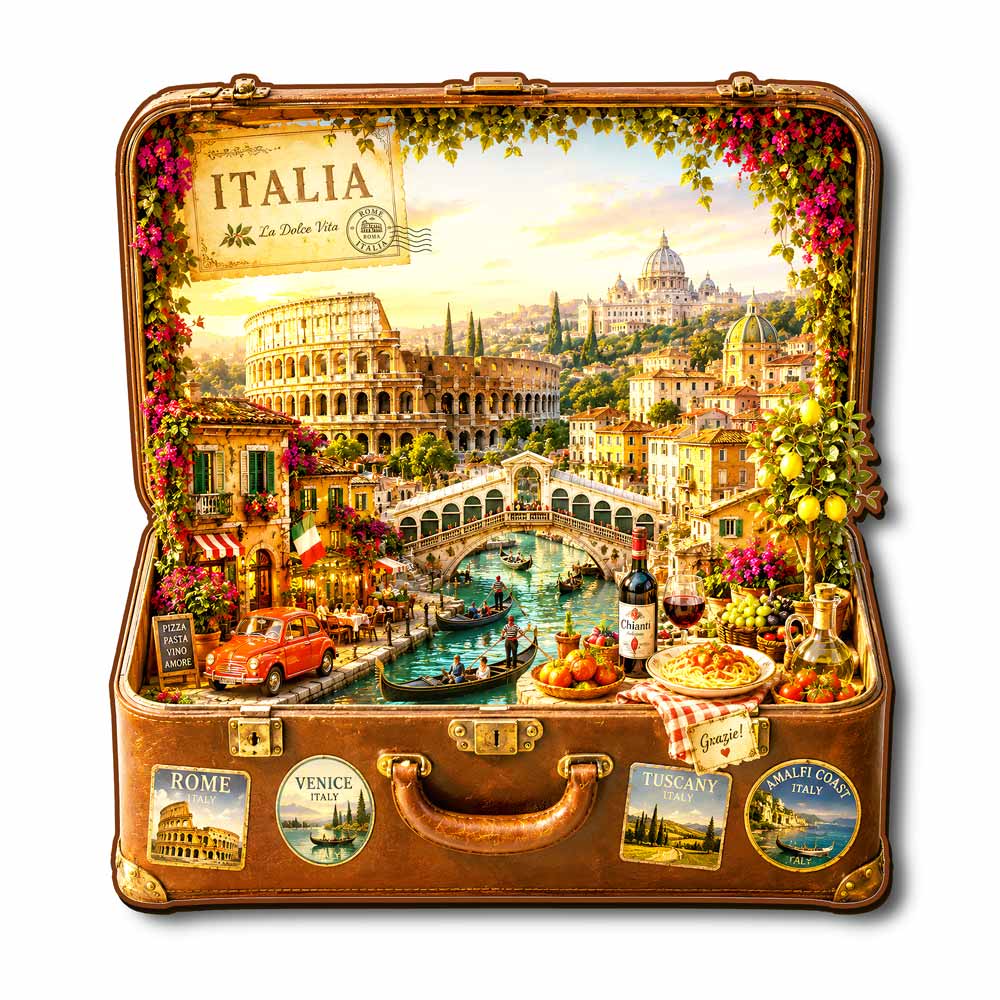 🔥Limited Edition🔥8-Pack World City Travel Case - Wooden Jigsaw Puzzle Set