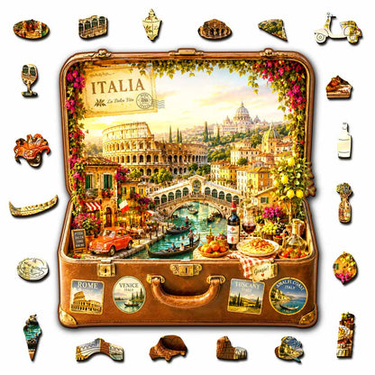 🔥Limited Edition🔥8-Pack World City Travel Case - Wooden Jigsaw Puzzle Set