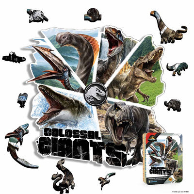 Animal Jigsaw Puzzle > Wooden Jigsaw Puzzle > Jigsaw Puzzle A4 + Wooden Gift Box Colossal Giants - Wooden Jigsaw Puzzle