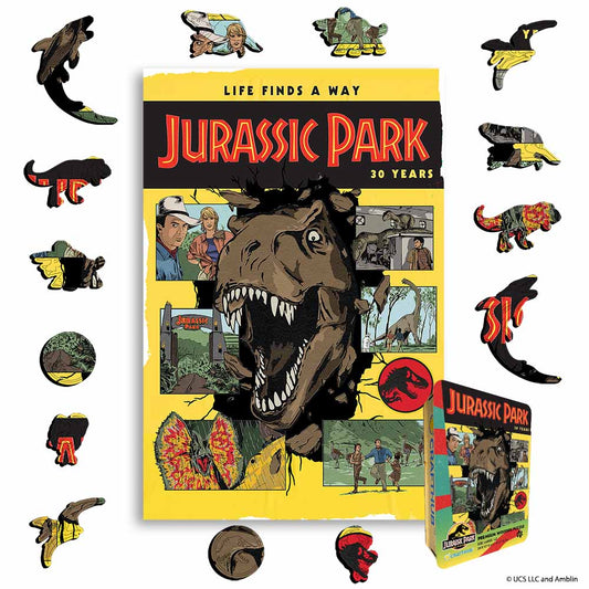 Wooden Jigsaw Puzzles A4 + Wooden Gift Box Jurassic Park - Wooden Jigsaw Puzzle
