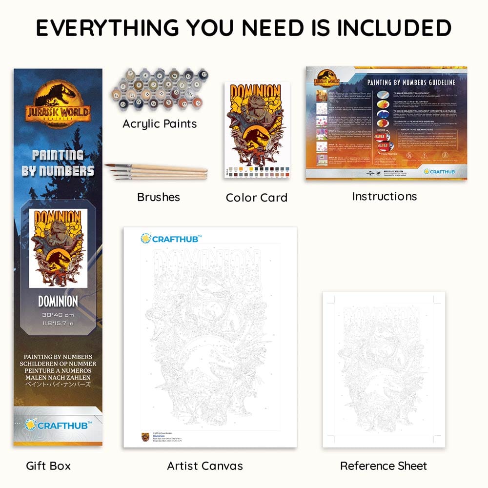 Painting By Numbers Kits 11.8" x 15.7" (30x40cm) Dominion - Paint By Numbers Kit
