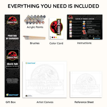 Painting By Numbers Kits 15.7" x 19.7" (40x50cm) Jurassic Park - Paint By Numbers Kit