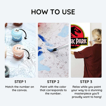 Painting By Numbers Kits 15.7" x 19.7" (40x50cm) Jurassic Park - Paint By Numbers Kit