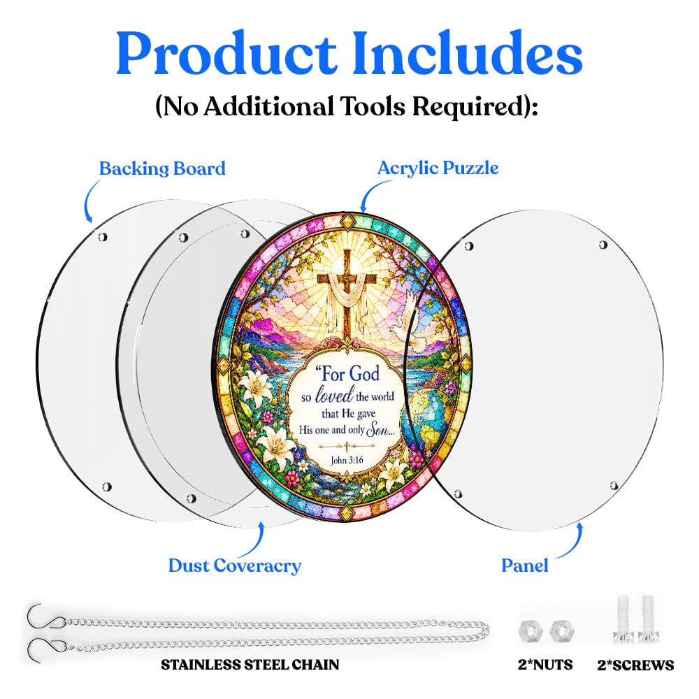 Animal Jigsaw Puzzle > Wooden Jigsaw Puzzle > Jigsaw Puzzle Acrylic Jigsaw Puzzle Suncatcher - John 3:16