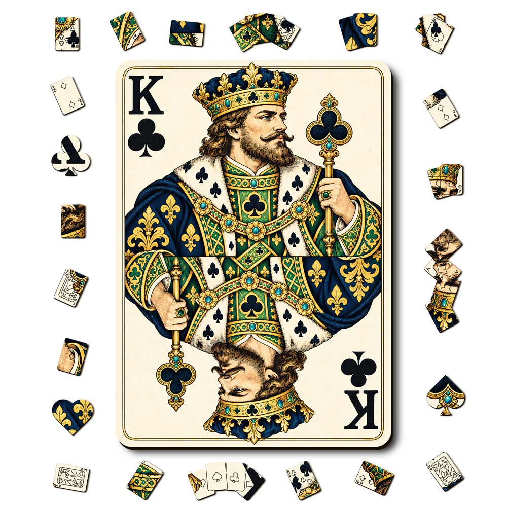 Animal Jigsaw Puzzle > Wooden Jigsaw Puzzle > Jigsaw Puzzle A5/Small King Club - Wooden Jigsaw Puzzle