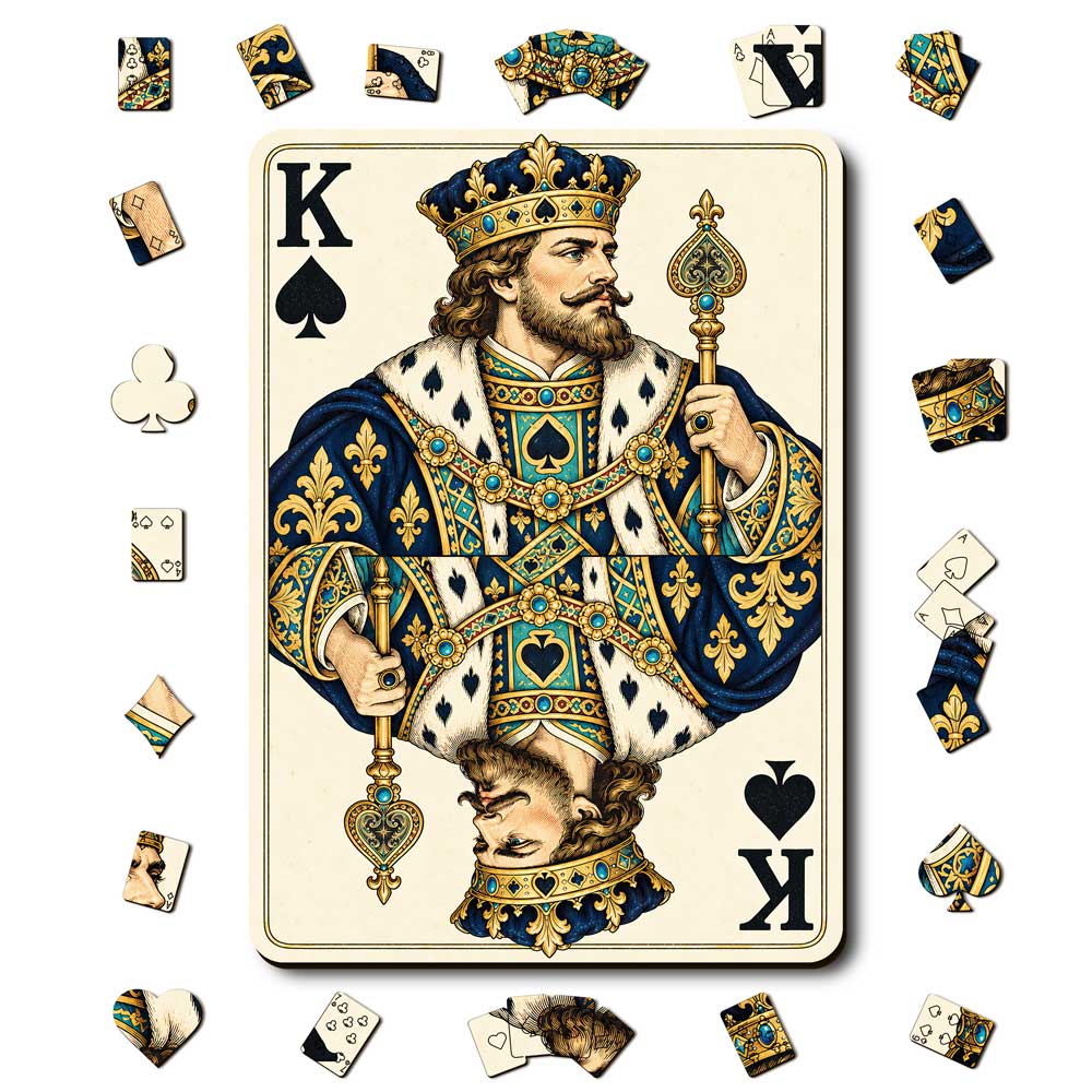 Animal Jigsaw Puzzle > Wooden Jigsaw Puzzle > Jigsaw Puzzle A5/Small King Spade - Wooden Jigsaw Puzzle