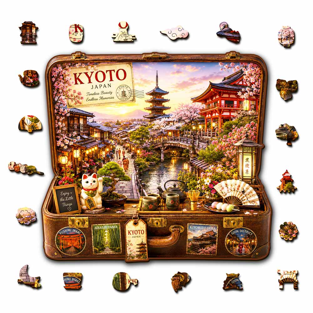 🔥Limited Edition🔥8-Pack World City Travel Case - Wooden Jigsaw Puzzle Set