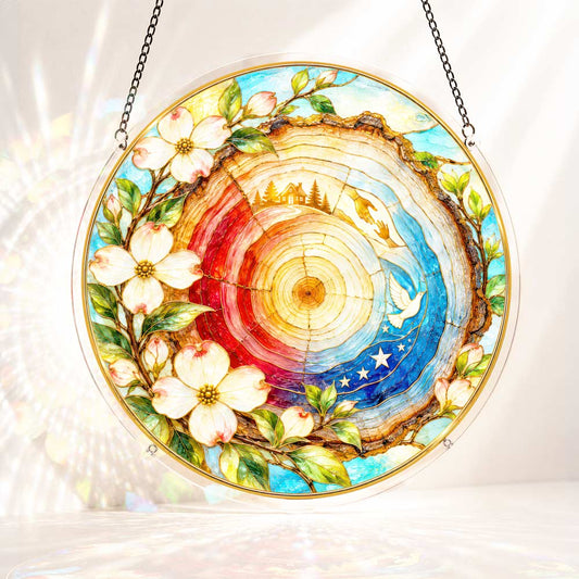 Acrylic Jigsaw Puzzle S - (7 inch) Acrylic Jigsaw Puzzle Suncatcher - Legacy in the Rings
