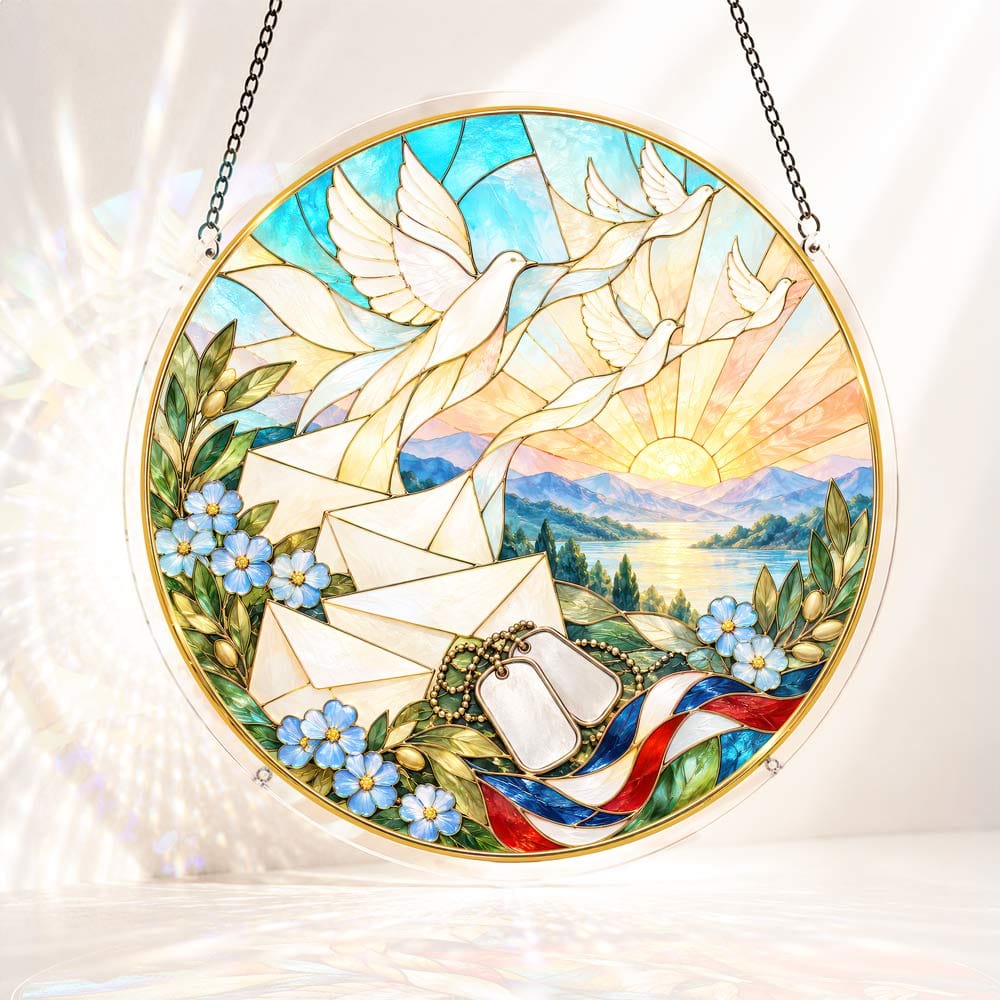 Acrylic Jigsaw Puzzle S - (7 inch) Acrylic Jigsaw Puzzle Suncatcher - Letters Become Doves