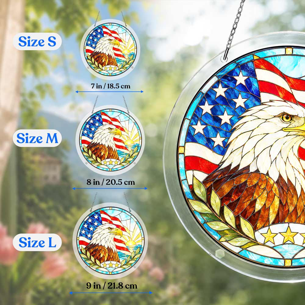 Acrylic Jigsaw Puzzle Acrylic Jigsaw Puzzle Suncatcher - Liberty Eagle Sunrise