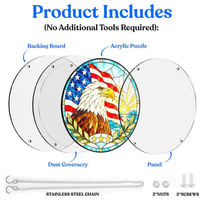Acrylic Jigsaw Puzzle Acrylic Jigsaw Puzzle Suncatcher - Liberty Eagle Sunrise