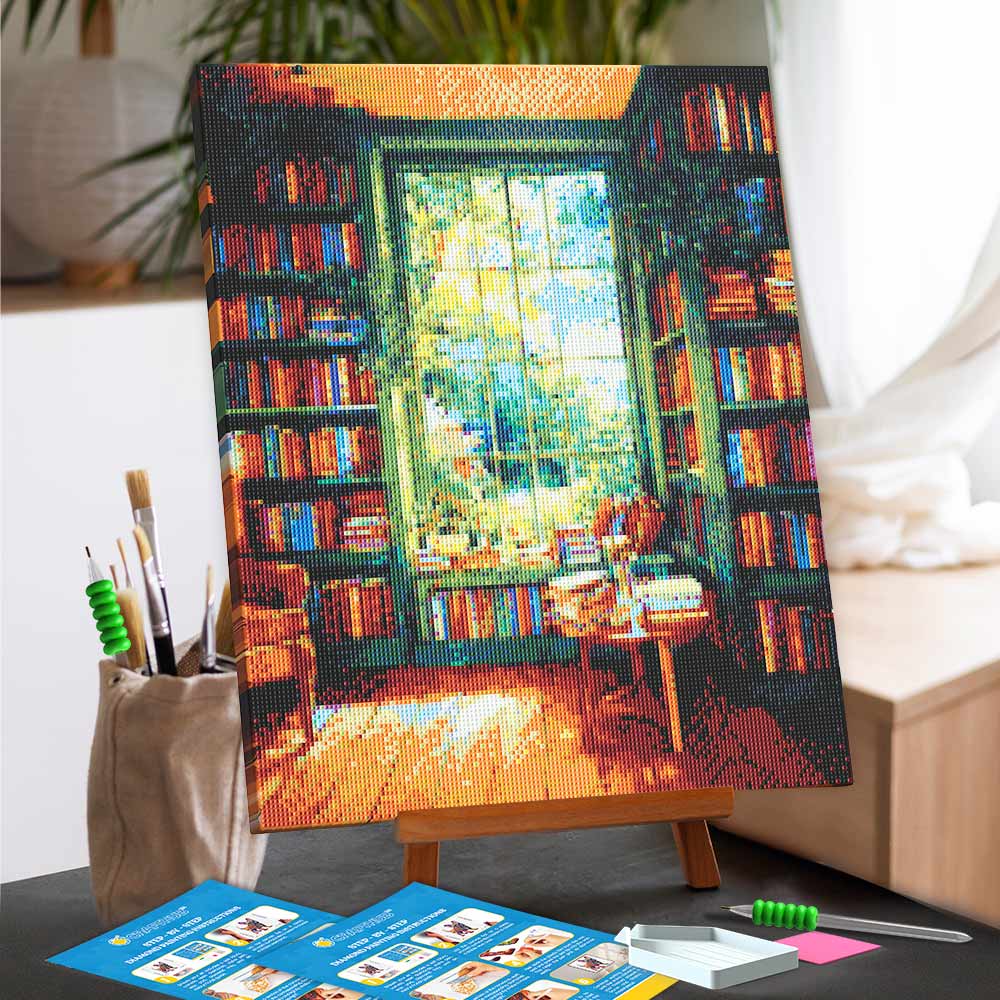 Diamond Painting Kits 15.7" x 19.6" (40 x 50cm) Library Love - Diamond Painting Kit