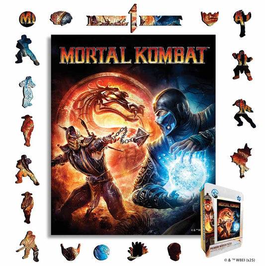 Wooden Jigsaw Puzzles A4 + Wooden Gift Box Mortal Kombat  - Wooden Jigsaw Puzzle