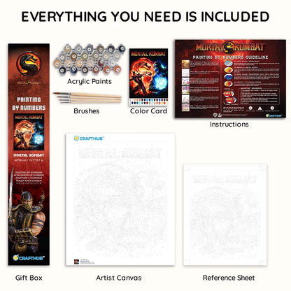Painting By Numbers Kits 15.7" x 19.7" (40x50 cm) Mortal Kombat  - Paint By Numbers Kit