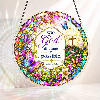 Animal Jigsaw Puzzle > Wooden Jigsaw Puzzle > Jigsaw Puzzle S - (7 inch) Acrylic Jigsaw Puzzle Suncatcher - Matthew 19:26