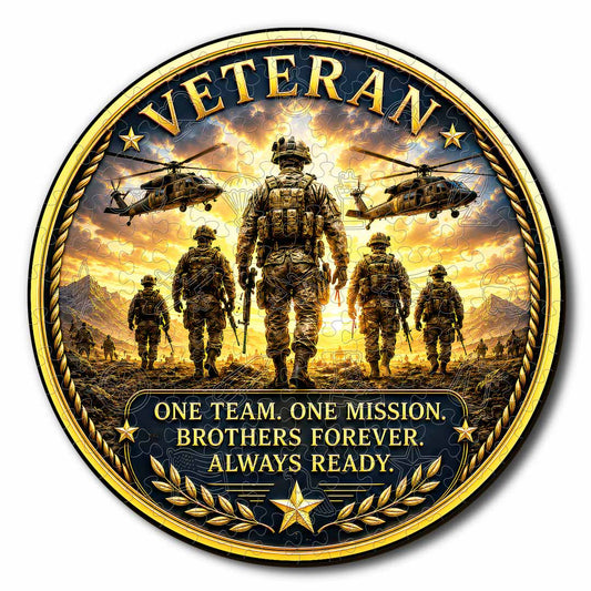 Animal Jigsaw Puzzle > Wooden Jigsaw Puzzle > Jigsaw Puzzle A5/Small Military Brotherhood - Wooden Jigsaw Puzzle