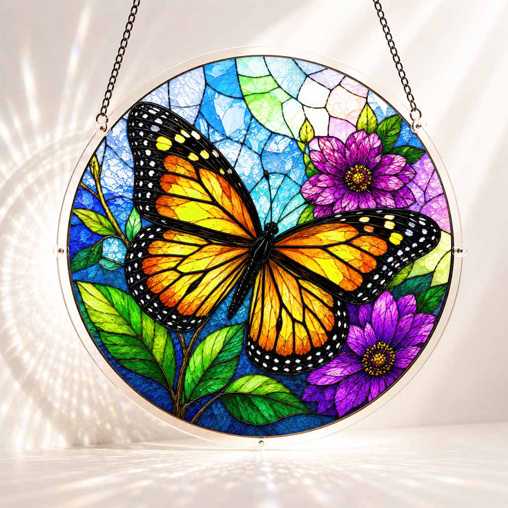 Acrylic Jigsaw Puzzle S - (7 inch) Acrylic Jigsaw Puzzle Suncatcher - Monarch Butterfly