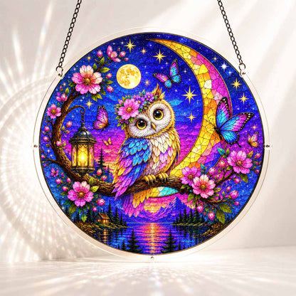 Acrylic Jigsaw Puzzle S - (7 inch) Acrylic Jigsaw Puzzle Suncatcher - Moonlit Owl