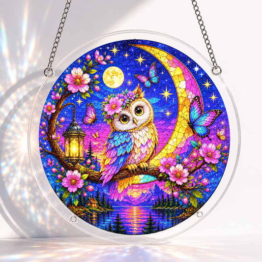 Acrylic Jigsaw Puzzle S - (7 inch) Acrylic Jigsaw Puzzle Suncatcher - Moonlit Owl