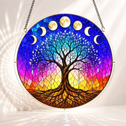 Acrylic Jigsaw Puzzle S - (7 inch) Acrylic Jigsaw Puzzle Suncatcher - Moonlit Tree