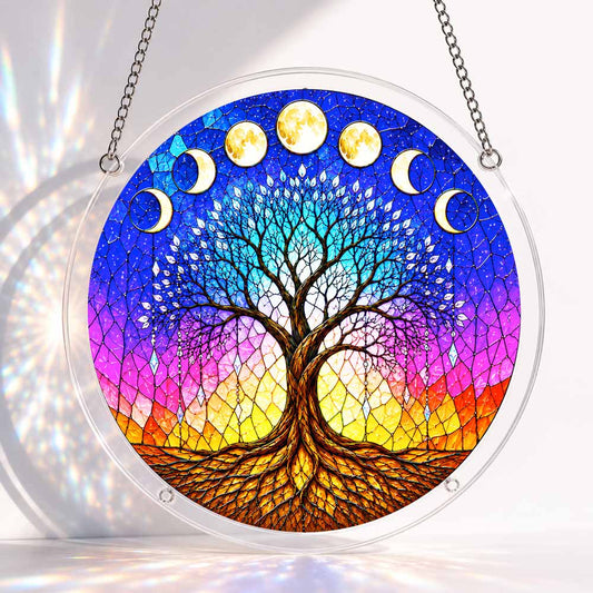 Acrylic Jigsaw Puzzle S - (7 inch) Acrylic Jigsaw Puzzle Suncatcher - Moonlit Tree