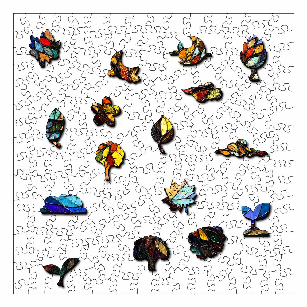Wooden Jigsaw Puzzles Mosaic Tree - Stained Glass Jigsaw Puzzle