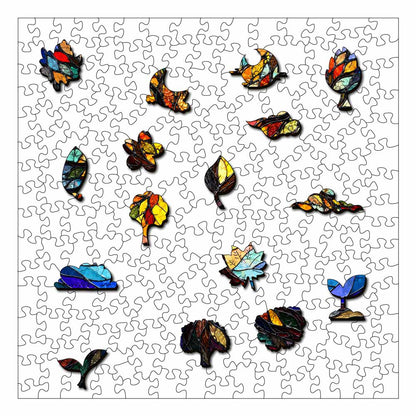 Wooden Jigsaw Puzzles Mosaic Tree - Stained Glass Jigsaw Puzzle