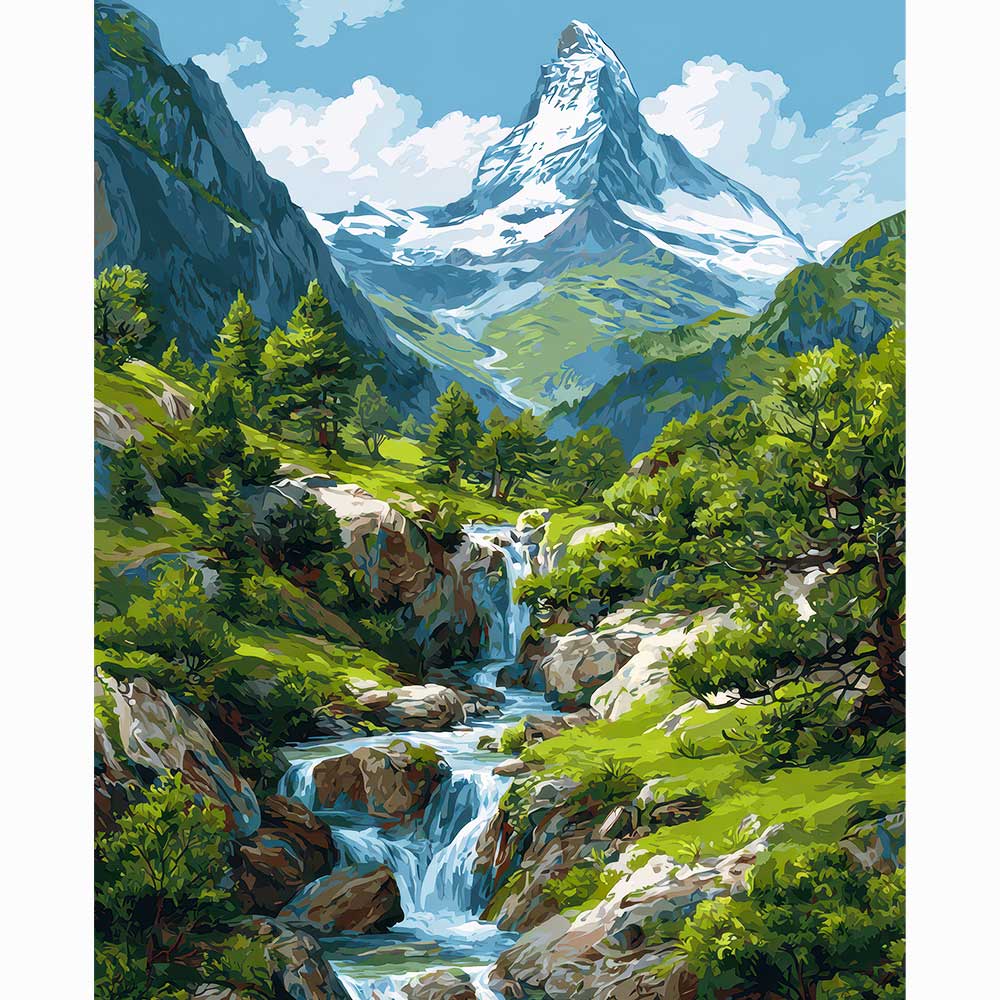 Diamond Painting Kits 15.7" x 19.6" (40 x 50cm) Mountain Stream - Diamond Painting Kit