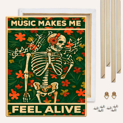 Painting By Numbers Kits With DIY Wood Frame Music Makes Me Feel Alive - Paint By Numbers Kit